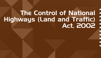 The Control of National Highways Land and Traffic Act 2002 Bare Act PDF Download 2