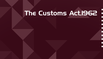 The Customs Act 1962 Bare Act PDF Download 2