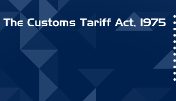 The Customs Tariff Act 1975 Bare Act PDF Download 2