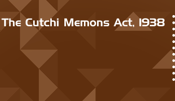 The Cutchi Memons Act 1938 Bare Act PDF Download 2