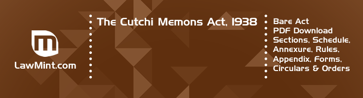 The Cutchi Memons Act 1938 Bare Act PDF Download 2