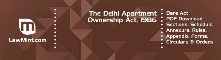 The Delhi Apartment Ownership Act 1986 Bare Act PDF Download 2