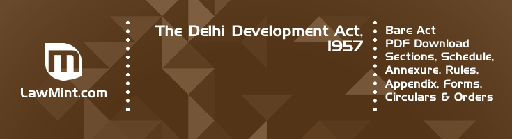 The Delhi Development Act 1957 Bare Act PDF Download 2