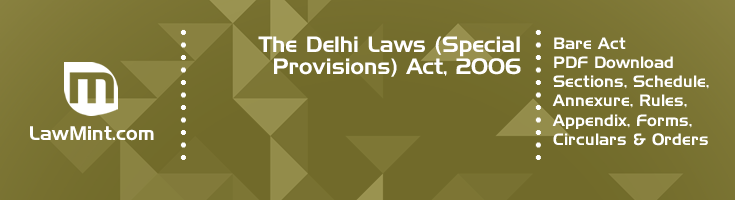 The Delhi Laws Special Provisions Act 2006 Bare Act PDF Download 2