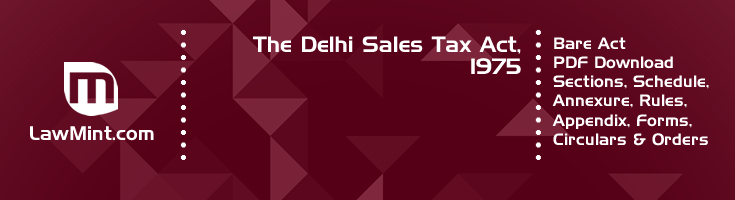 The Delhi Sales Tax Act 1975 Bare Act PDF Download 2