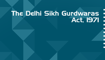 The Delhi Sikh Gurdwaras Act 1971 Bare Act PDF Download 2