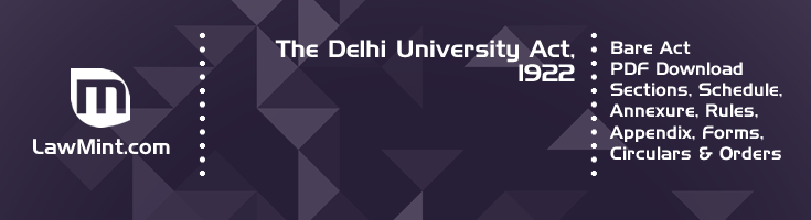 The Delhi University Act 1922 Bare Act PDF Download 2