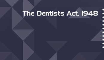 The Dentists Act 1948 Bare Act PDF Download 2