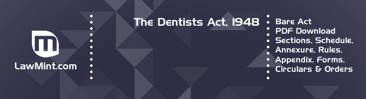 The Dentists Act 1948 Bare Act PDF Download 2