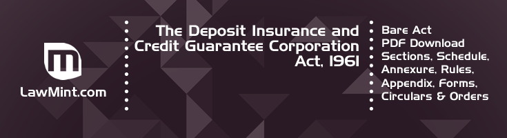 The Deposit Insurance and Credit Guarantee Corporation Act 1961 Bare Act PDF Download 2