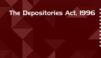 The Depositories Act 1996 Bare Act PDF Download 2