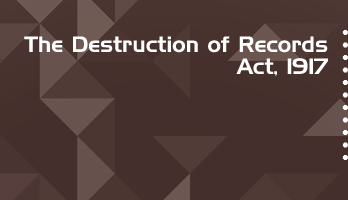 The Destruction of Records Act 1917 Bare Act PDF Download 2