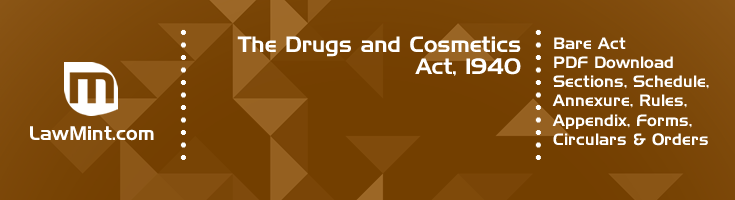 The Drugs and Cosmetics Act 1940 Bare Act PDF Download 2