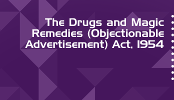 The Drugs and Magic Remedies Objectionable Advertisement Act 1954 Bare Act PDF Download 2