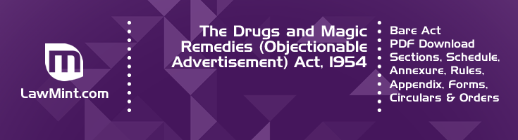 The Drugs and Magic Remedies Objectionable Advertisement Act 1954 Bare Act PDF Download 2