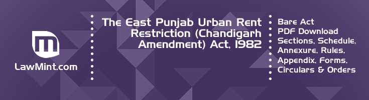 The East Punjab Urban Rent Restriction Chandigarh Amendment Act 1982 Bare Act PDF Download 2