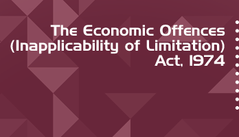 The Economic Offences Inapplicability of Limitation Act 1974 Bare Act PDF Download 2