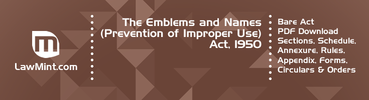 The Emblems and Names Prevention of Improper Use Act 1950 Bare Act PDF Download 2