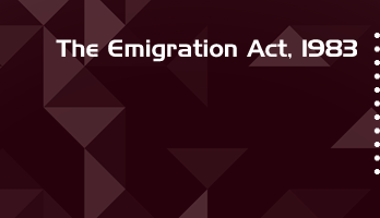 The Emigration Act 1983 Bare Act PDF Download 2