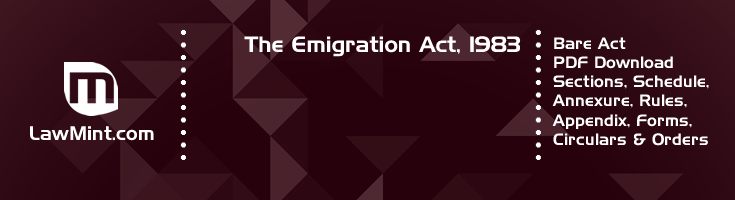 The Emigration Act 1983 Bare Act PDF Download 2