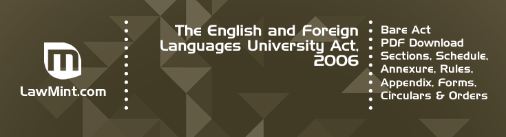 The English and Foreign Languages University Act 2006 Bare Act PDF Download 2