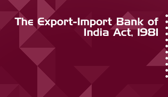 The Export Import Bank of India Act 1981 Bare Act PDF Download 2