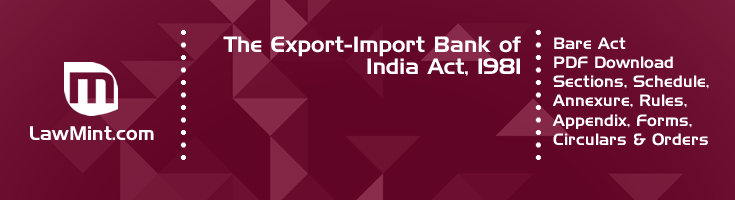 The Export Import Bank of India Act 1981 Bare Act PDF Download 2