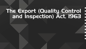 The Export Quality Control and Inspection Act 1963 Bare Act PDF Download 2