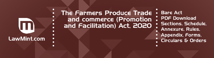 The Farmers Produce Trade and commerce Promotion and Facilitation Act 2020 Bare Act PDF Download 2