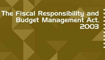 The Fiscal Responsibility and Budget Management Act 2003 Bare Act PDF Download 2