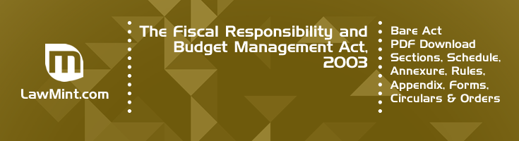 The Fiscal Responsibility and Budget Management Act 2003 Bare Act PDF Download 2