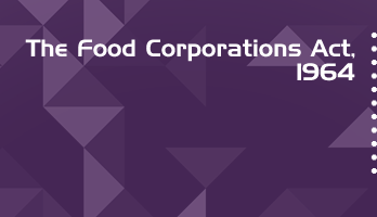 The Food Corporations Act 1964 Bare Act PDF Download 2