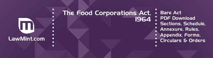 The Food Corporations Act 1964 Bare Act PDF Download 2