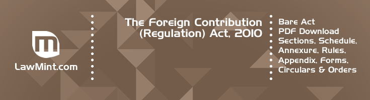 The Foreign Contribution Regulation Act 2010 Bare Act PDF Download 2