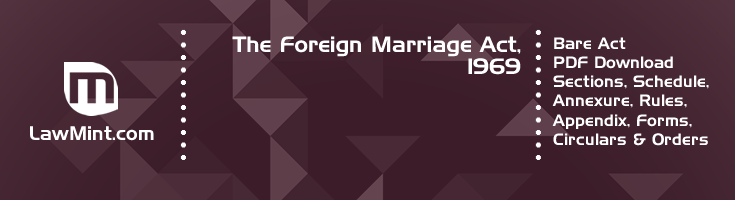 The Foreign Marriage Act 1969 Bare Act PDF Download 2