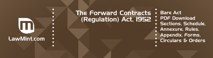 The Forward Contracts Regulation Act 1952 Bare Act PDF Download 2