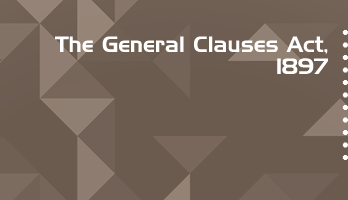 The General Clauses Act 1897 Bare Act PDF Download 2