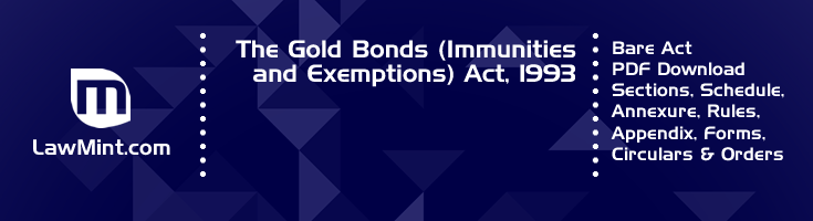 The Gold Bonds Immunities and Exemptions Act 1993 Bare Act PDF Download 2