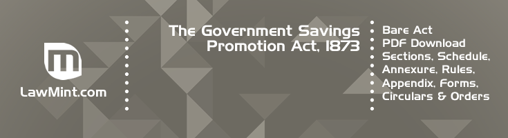 The Government Savings Promotion Act 1873 Bare Act PDF Download 2