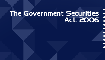 The Government Securities Act 2006 Bare Act PDF Download 2