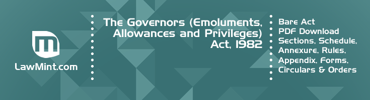 The Governors Emoluments Allowances and Privileges Act 1982 Bare Act PDF Download 2