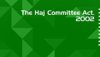 The Haj Committee Act 2002 Bare Act PDF Download 2