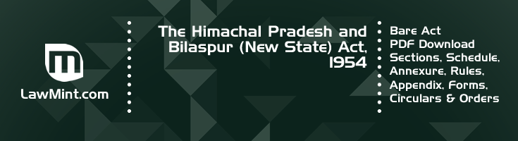 The Himachal Pradesh and Bilaspur New State Act 1954 Bare Act PDF Download 2