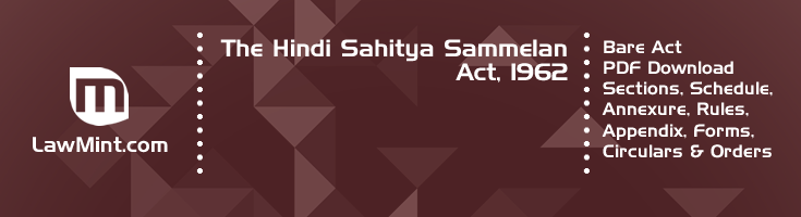 The Hindi Sahitya Sammelan Act 1962 Bare Act PDF Download 2