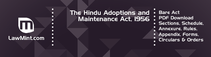 The Hindu Adoptions and Maintenance Act 1956 Bare Act PDF Download 2