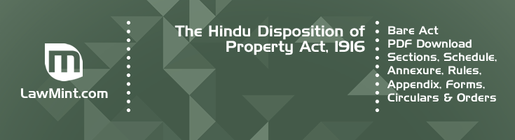 The Hindu Disposition of Property Act 1916 Bare Act PDF Download 2