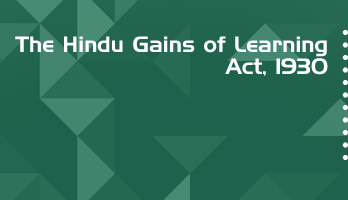 The Hindu Gains of Learning Act 1930 Bare Act PDF Download 2