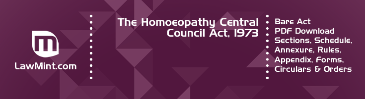 The Homoeopathy Central Council Act 1973 Bare Act PDF Download 2