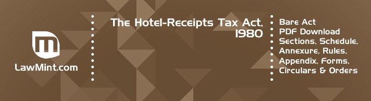 The Hotel Receipts Tax Act 1980 Bare Act PDF Download 2