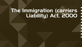 The Immigration carriers Liability Act 2000 Bare Act PDF Download 2